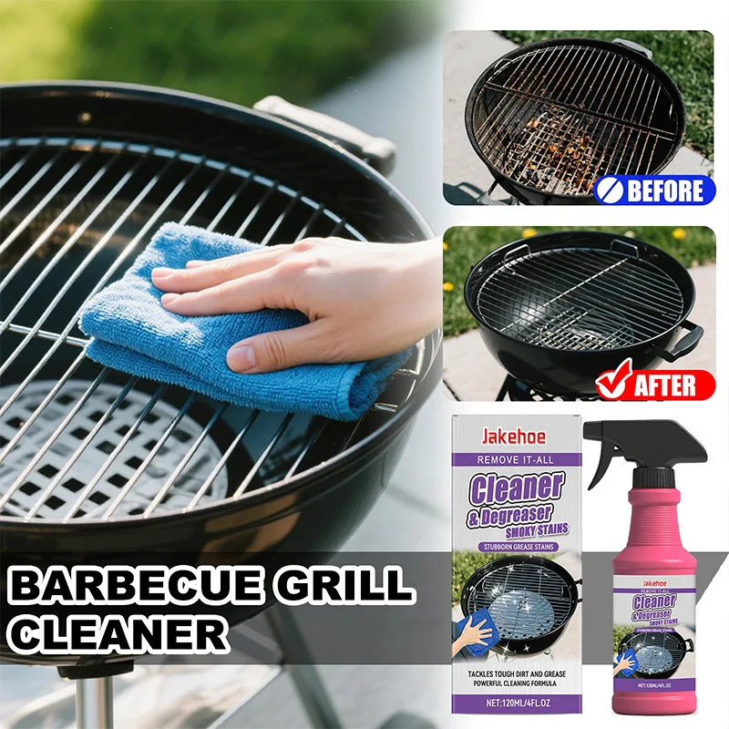 Barbecue Grill Cleaner Heavy Duty Grease Degreaser Spray Powerful Stain Remover For Bbq Grates Pans Ovens Kitchen