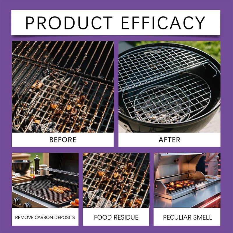 Barbecue Grill Cleaner Heavy Duty Grease Degreaser Spray Powerful Stain Remover For Bbq Grates Pans Ovens Kitchen thumbnail 2