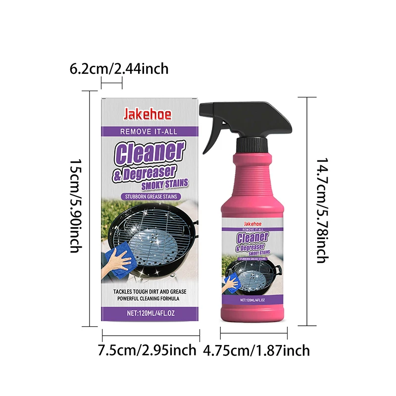 Barbecue Grill Cleaner Heavy Duty Grease Degreaser Spray Powerful Stain Remover For Bbq Grates Pans Ovens Kitchen thumbnail 6