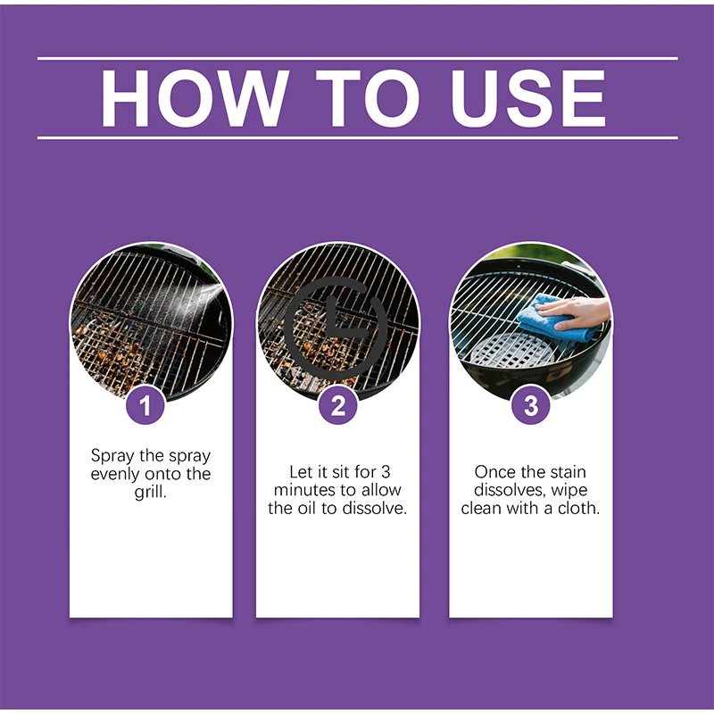 Barbecue Grill Cleaner Heavy Duty Grease Degreaser Spray Powerful Stain Remover For Bbq Grates Pans Ovens Kitchen thumbnail 5