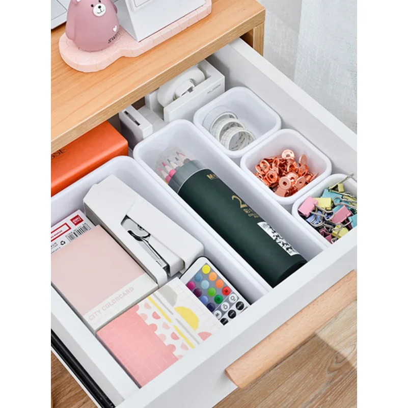 8pc/set Storage Drawer Storage Box Sundries Jewellery Holder Make Up Organizer Box Kitchen Bathroom Storage Trays Closet  Cover thumbnail 2