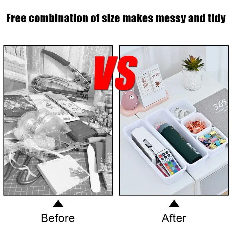 8pc/set Storage Drawer Storage Box Sundries Jewellery Holder Make Up Organizer Box Kitchen Bathroom Storage Trays Closet  Cover thumbnail 4