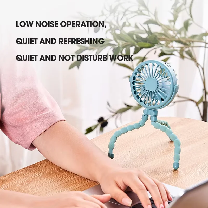 Portable Small Fan With USB Charging Capable Of Winding 360 Degree Rotating Octopus Fan Suitable For Outdoor Baby Strollers thumbnail 5