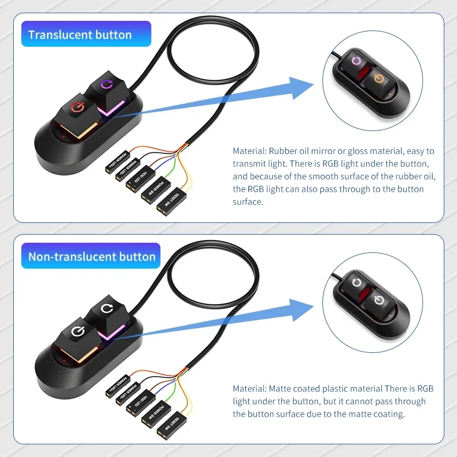 2M Mechanical Desktop External Power Switch Computer Switch On Off Power SW Cables PC Power Switch Button For Home Office PC thumbnail 6