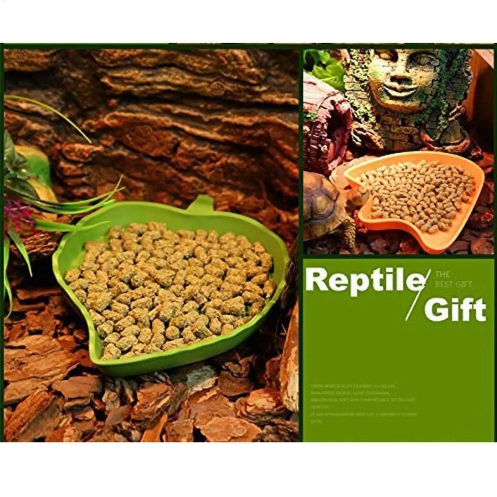 Reptile Feeder Turtle Feeding Bowl Amphibian Leaf Water Dish Flat Drinking Plate For Lizards Young Bearded Dragons Chameleon thumbnail 4