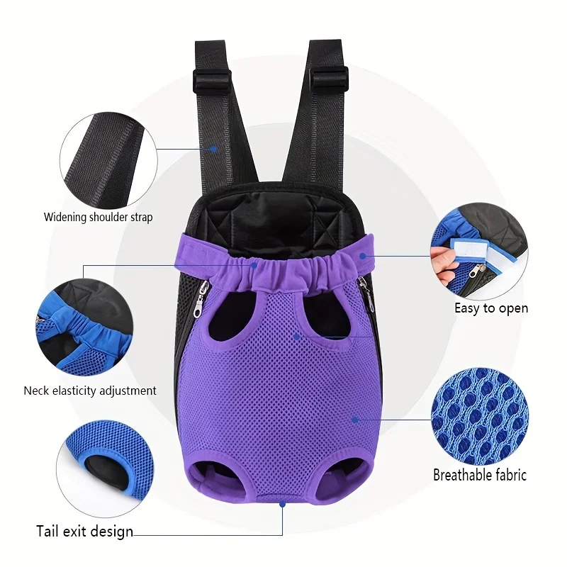 Pet Backpack Portable Cat Double Shoulder bag Outdoor Travel Dog Carrier Bag Pet Dog Front Bag Mesh Backpack thumbnail 5