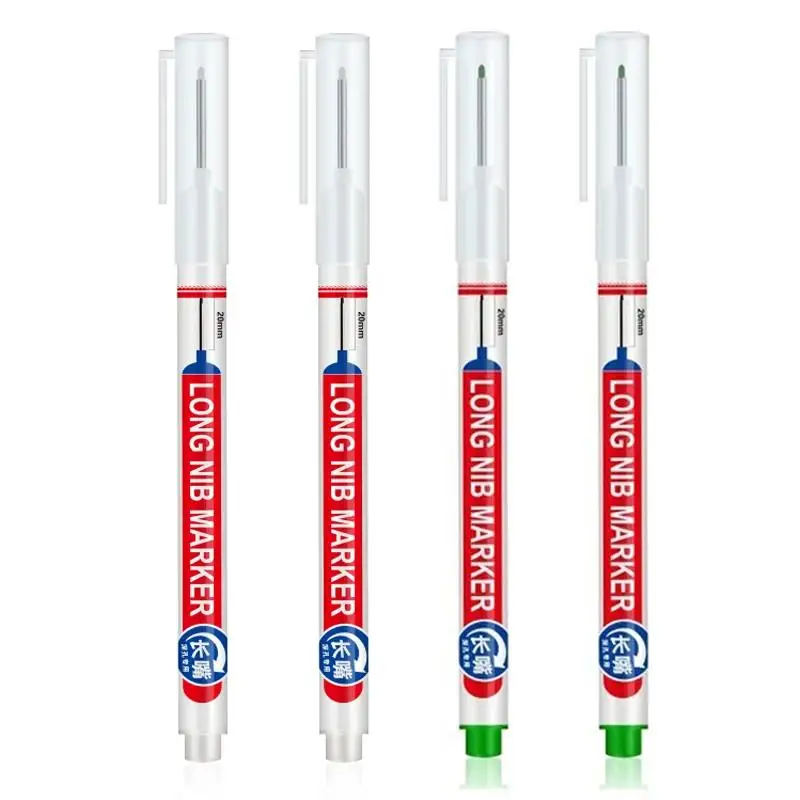 4 Colors 20mm Deep Hole Marker Pen Bathroom Waterproof Woodworking Tile Glass Metal Multi-purpose Long Head Oil Markers Pencil thumbnail 6