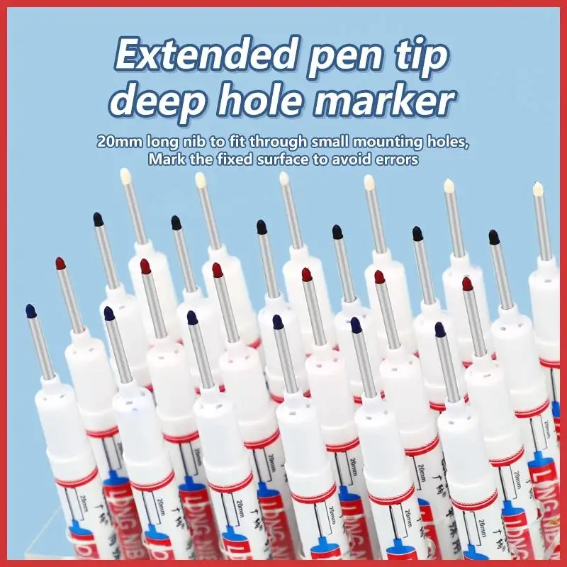 4 Colors 20mm Deep Hole Marker Pen Bathroom Waterproof Woodworking Tile Glass Metal Multi-purpose Long Head Oil Markers Pencil thumbnail 5