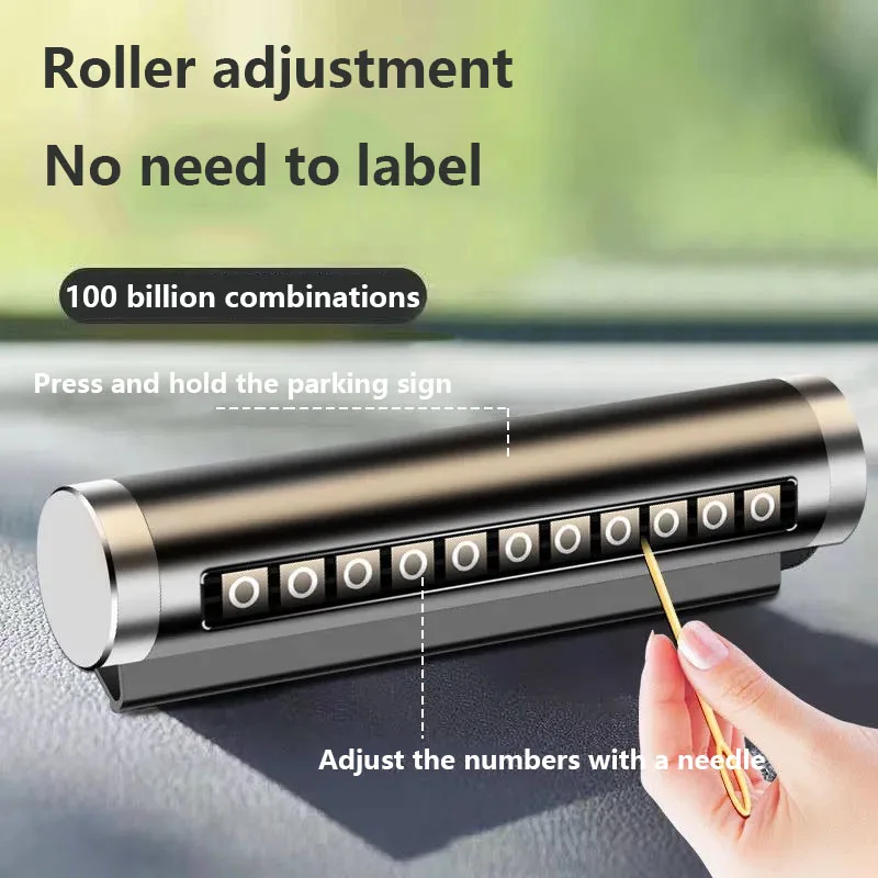 Car Phone Number Plate Temporary Parking Card Aluminum Stickers Rotate Park Stop Temporary Parking Card Auto Accessories thumbnail 4