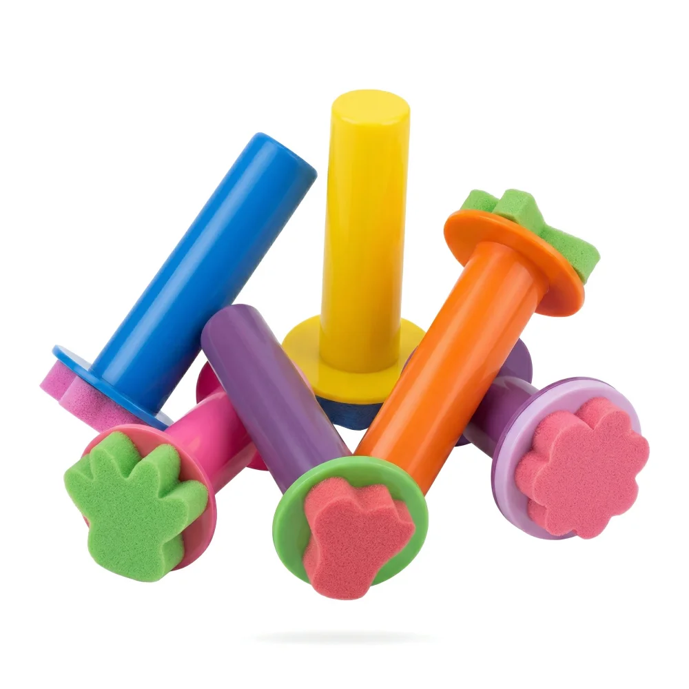 3/6/9/12Pcs Sponge Stamp Set, Random Fun Shapes with Handles for DIY Art, Washable Painting Craft Tools for Artists & Hobbyists thumbnail 4