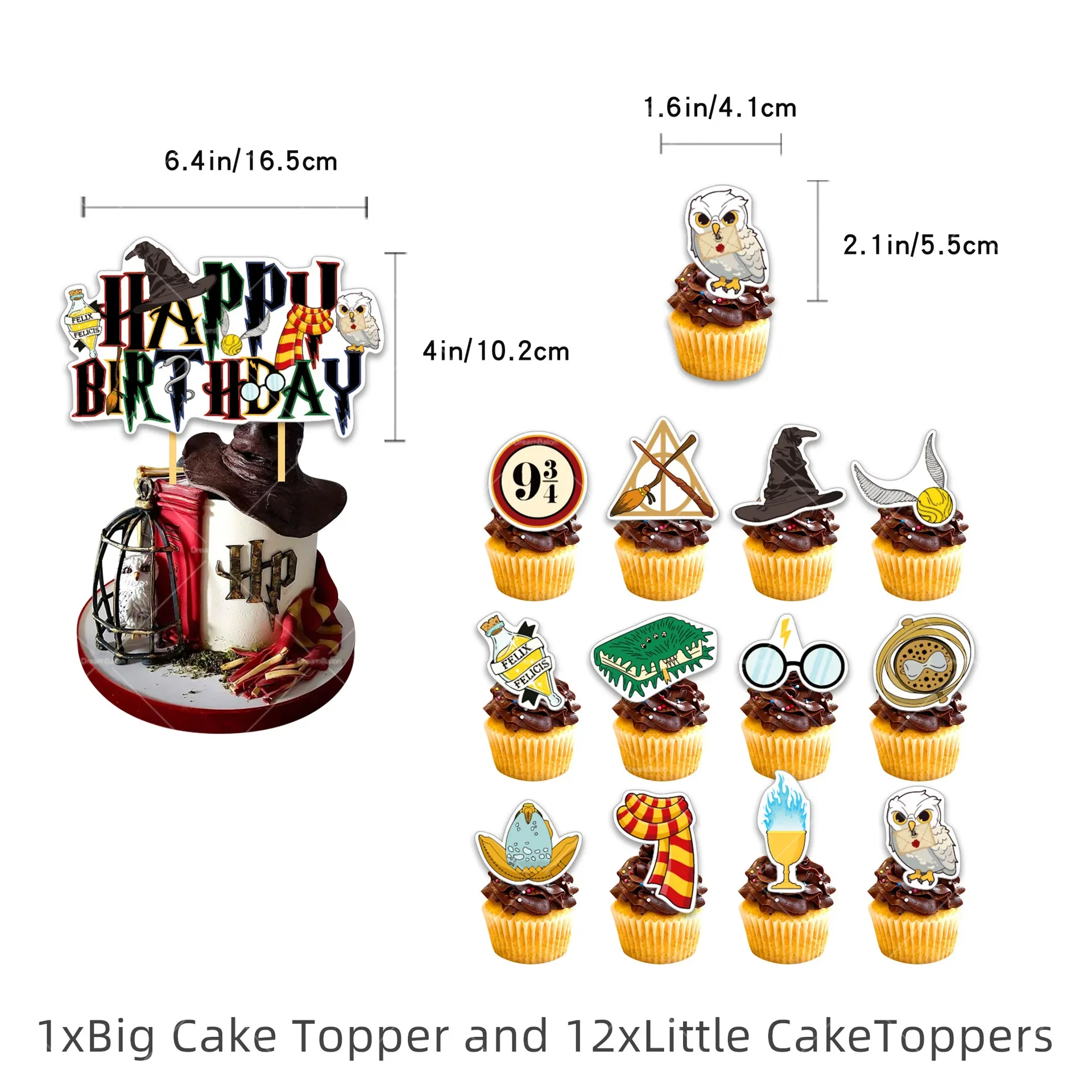 Potters Hogwarts Balloon Background Owl School Pottering Happy Birthday Banner Party Decoration Cake Topper Disposable Tableware thumbnail 4