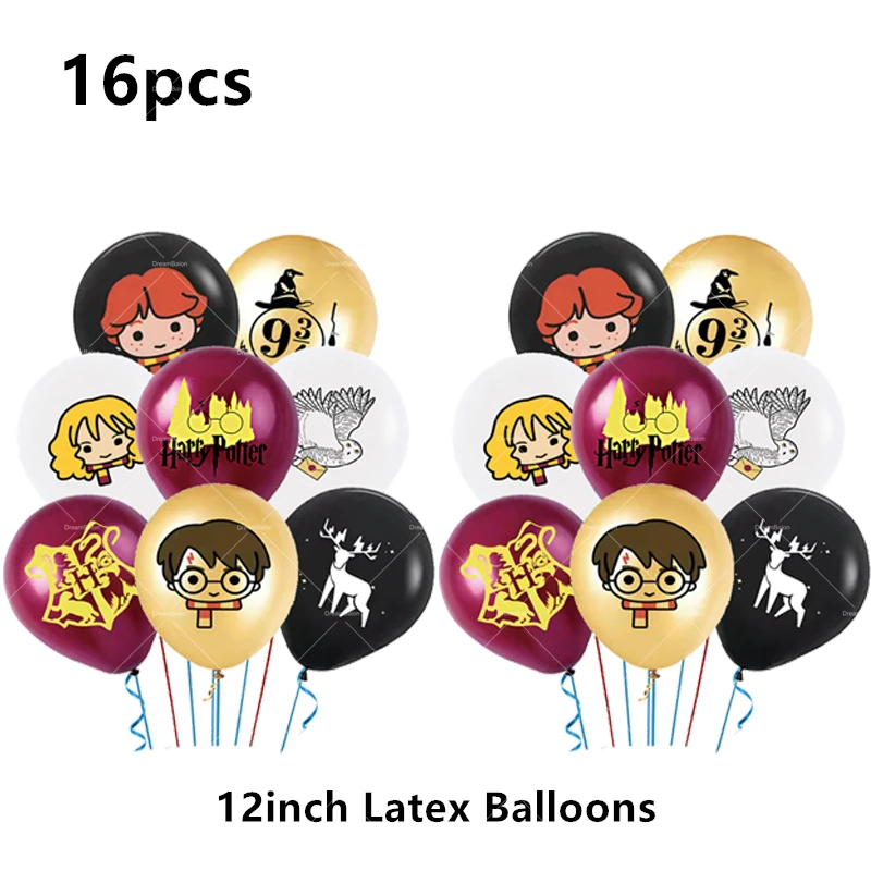 Potters Hogwarts Balloon Background Owl School Pottering Happy Birthday Banner Party Decoration Cake Topper Disposable Tableware thumbnail 6