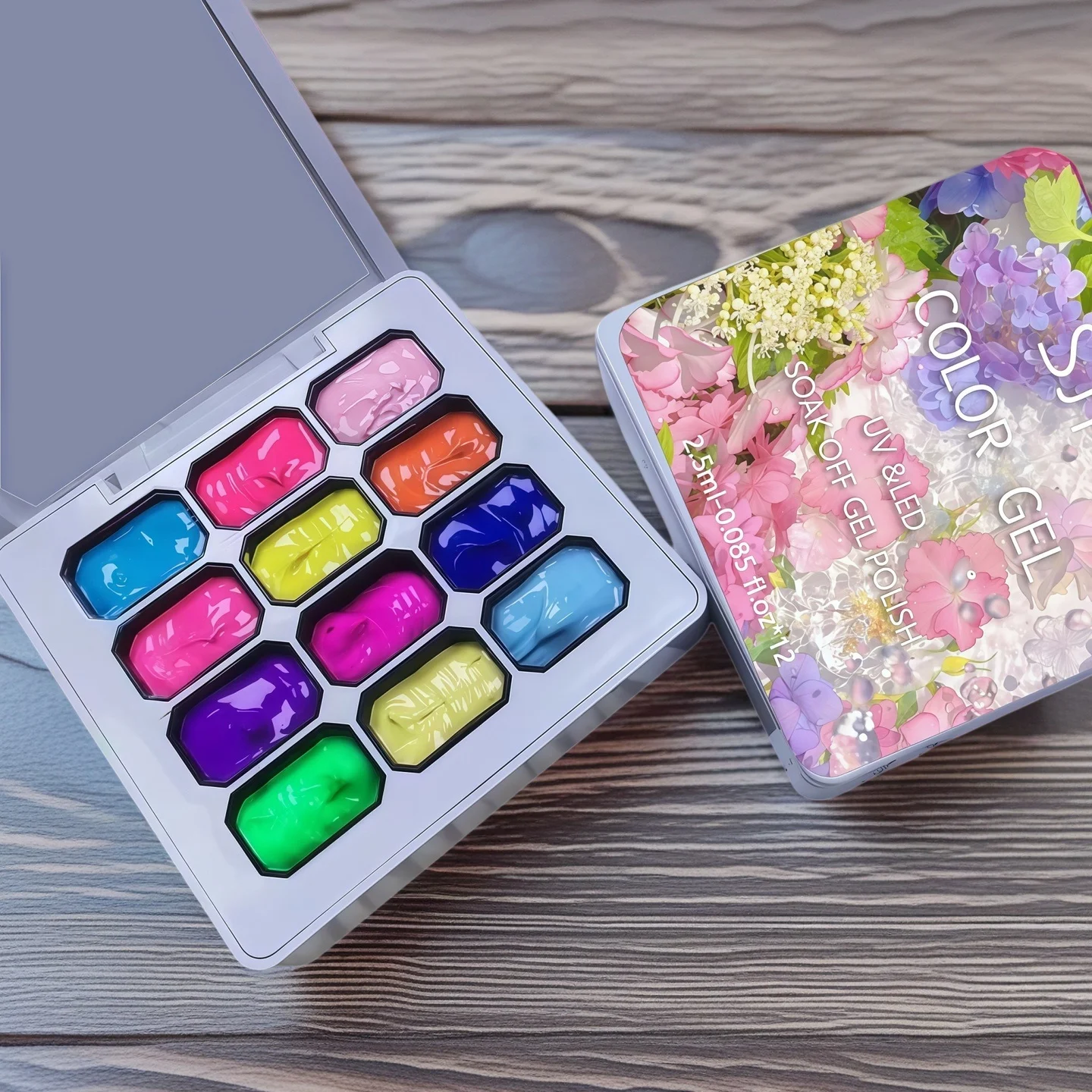Rainbow Fluorescent Nail Gel, Fashion LED No-Wash Gel Polish, Salon Nail Art Design, High Saturation Bright Gloss, Nail Care Ess thumbnail 2