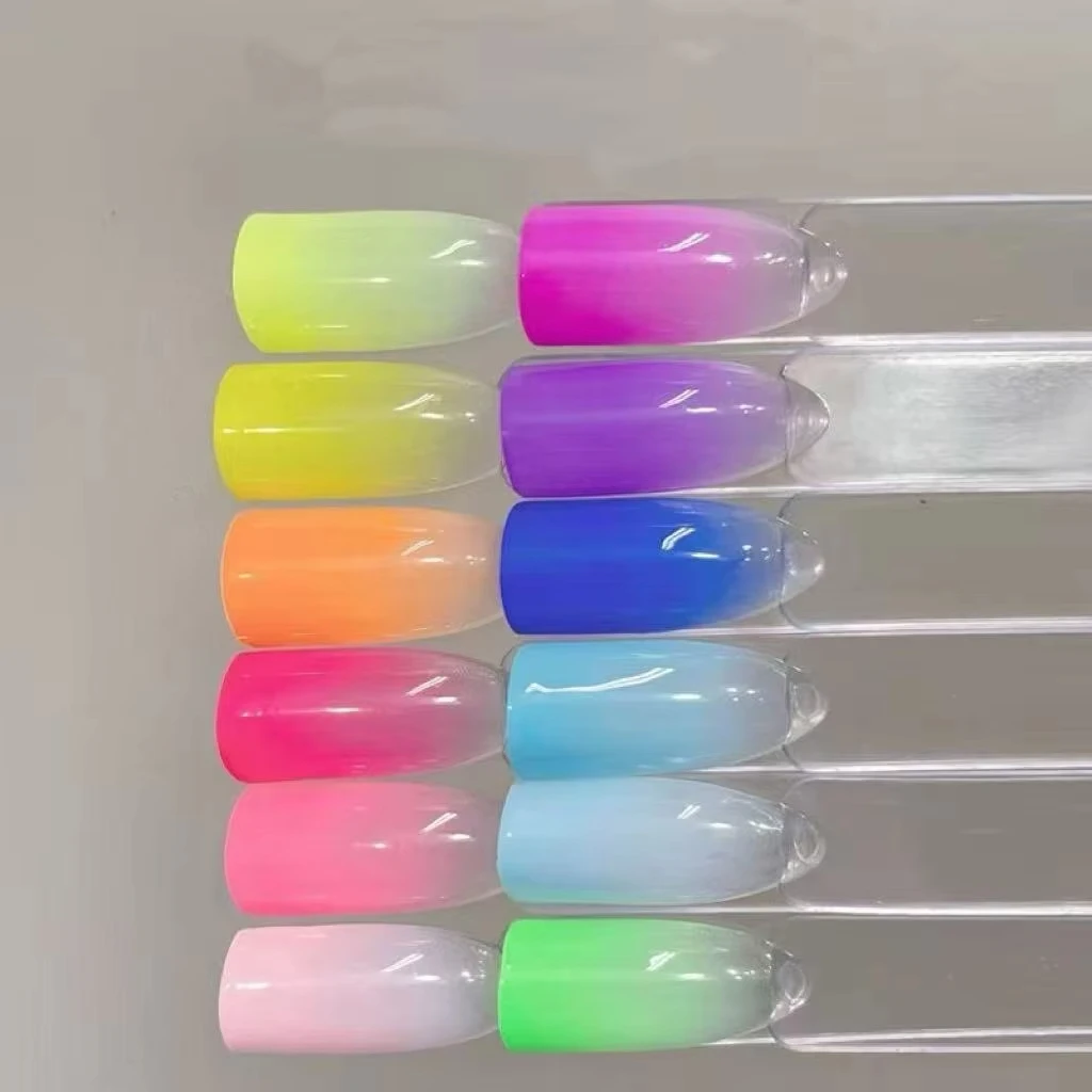 Rainbow Fluorescent Nail Gel, Fashion LED No-Wash Gel Polish, Salon Nail Art Design, High Saturation Bright Gloss, Nail Care Ess thumbnail 3
