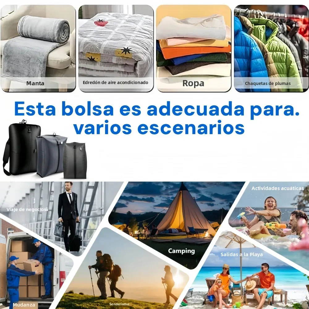 Travel Assentials Vacuum Storage Bags With Pump Luggage Compression Bags Outdoor Clothing Vacuum bag Saving 60% Space Suitcases thumbnail 6