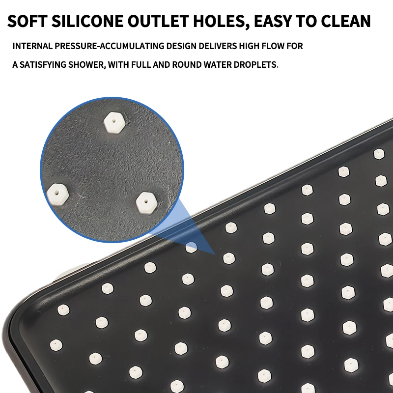 360° Swivel Rainfall Shower System, High Pressure Overhead & Multi-Mode Handheld Combo with Universal Fit,Water Saving thumbnail 5