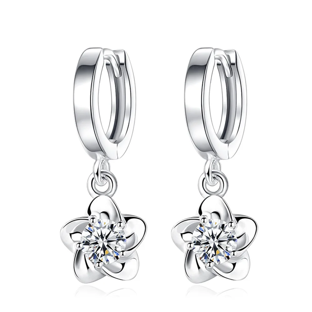 925 Sterling Silver Zirconia Crystal Earrings For Women Classic Geometric Twisted Line Earrings Party Versatile Jewelry Ear Cuff thumbnail 3