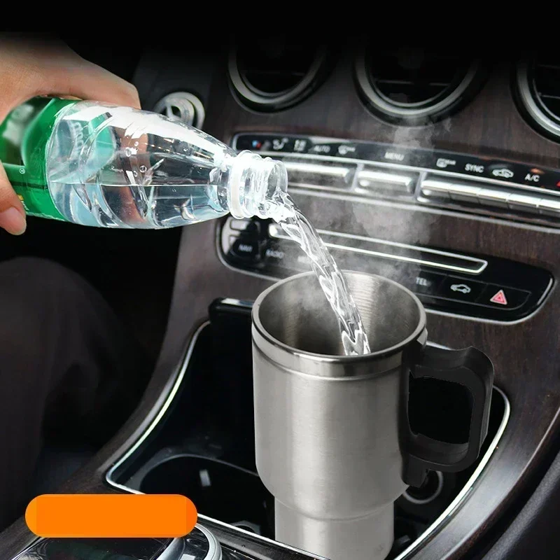 Electric Heating Car Kettle 12V 450ml Vehicle Heating Cup Stainless Steel Camping Travel Kettle Water Coffee Milk Thermal Mug thumbnail 3
