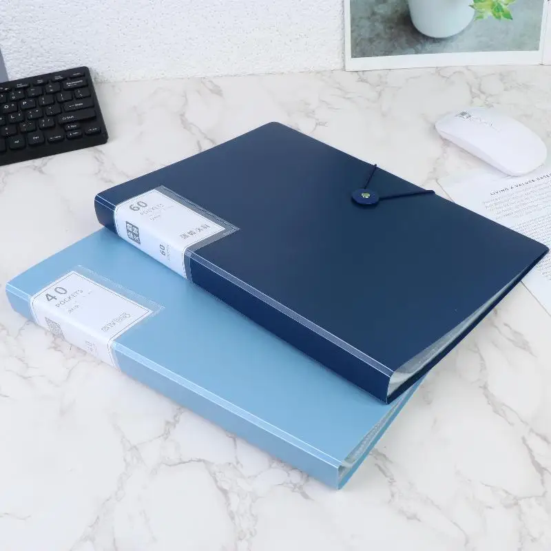 A4 Size 60/100 Pockets Clear PP Waterproof File Folder Document Holder for Office & School thumbnail 5