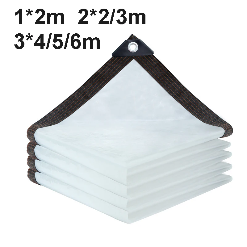 Waterproof Tarp PE Clear Tarpaulin Cover Film With Grommets Garden Balcony Patio Canopy Awnings Tarp Winter Plants Greenhouse