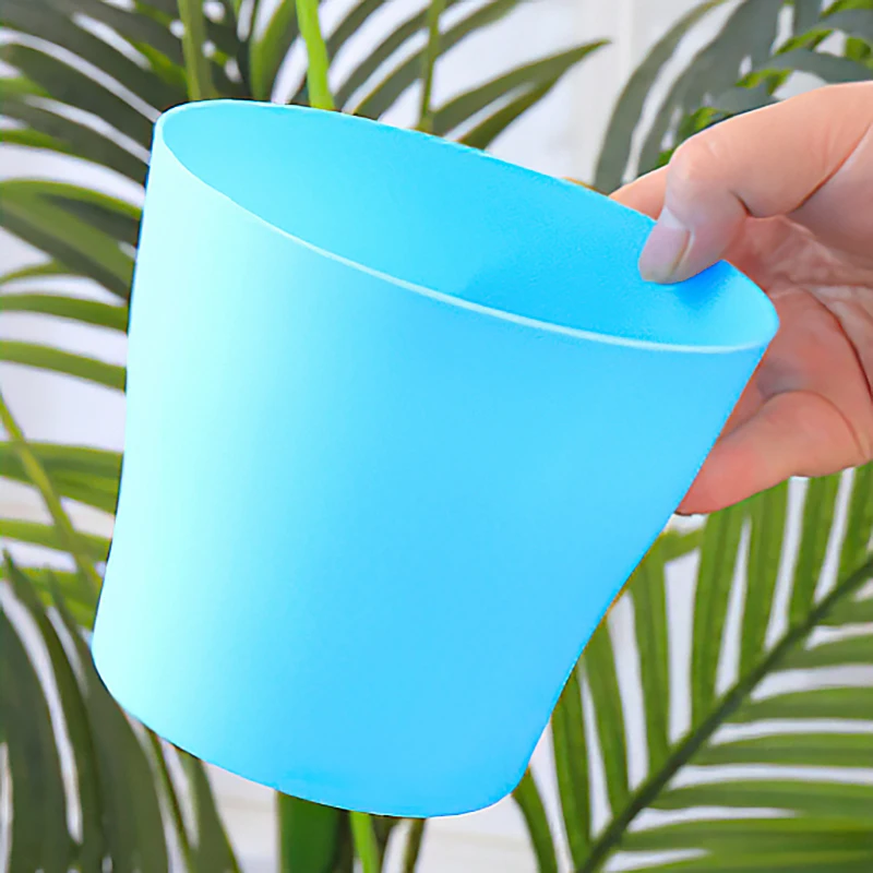 Plastic Flower Pot with Tray Garden Planters Pot  Colorful Succulents Plant Pot Office Desk Balcony Flower Pot Outdoor Plant Pot thumbnail 5