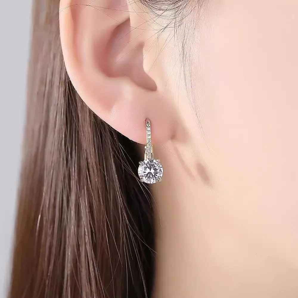 925 Silver Earrings Zircon Flower For Women Sterling Silver Wedding Jewelry Elegant Female Accessories Fashion Gift thumbnail 6