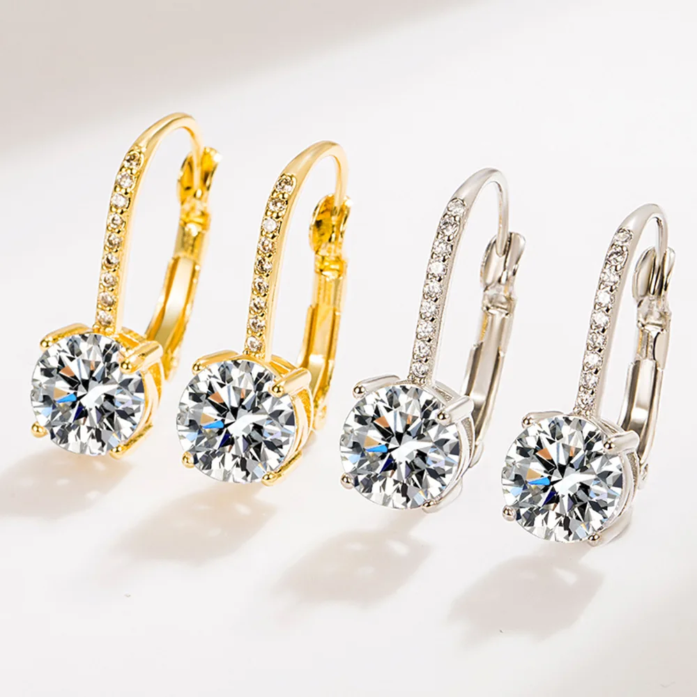 925 Silver Earrings Zircon Flower For Women Sterling Silver Wedding Jewelry Elegant Female Accessories Fashion Gift thumbnail 5