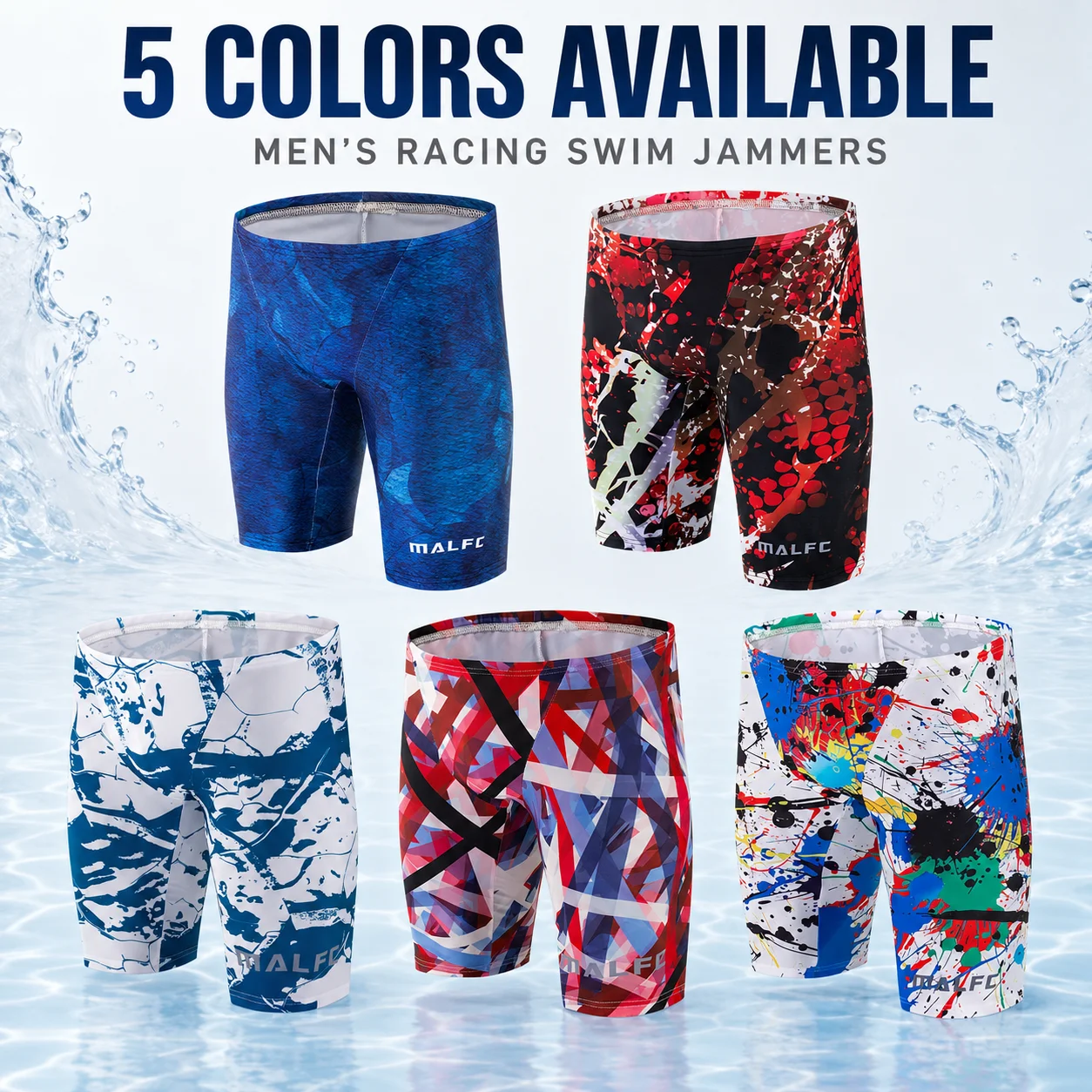 MALFC Summer Men's Swim Jammer Short Training Swimsuit Quick Drying Beach Swimming Trunks Swimwear Sports Tights Surf Shorts thumbnail 2