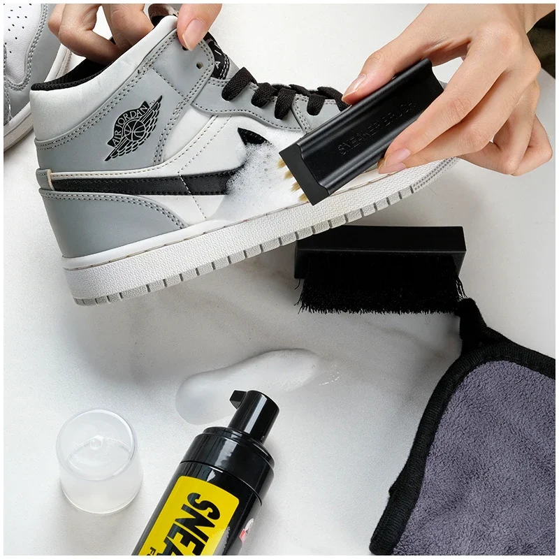 1 set Shoes Cleaner foam dry cleaning suit 150ML Water-Free Foam Sneakers Cleaner Shoe Brush Shoe Cloth Work on White Shoe,Boot thumbnail 6