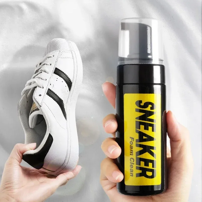 1 set Shoes Cleaner foam dry cleaning suit 150ML Water-Free Foam Sneakers Cleaner Shoe Brush Shoe Cloth Work on White Shoe,Boot thumbnail 3