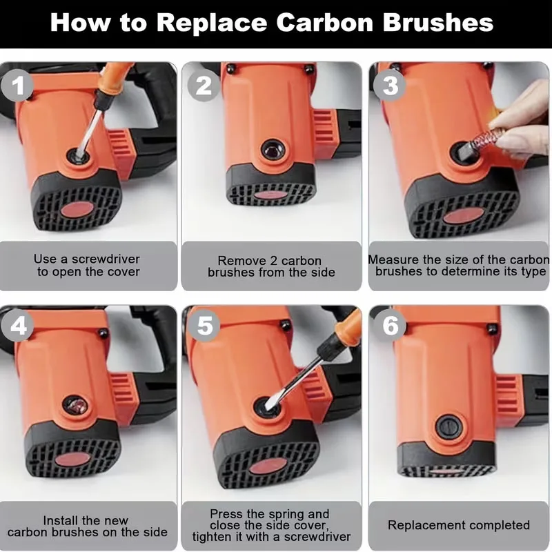 60Pcs Carbon Brush Set, 10 Different Models, 6Pcs of Each Model. Carbon Brushes Are Suitable for Various Types of Electric Tools Such as Electric Hammers, Angle Grinders, Circular Saws, Etc. for Repair and Replacement Parts thumbnail 3