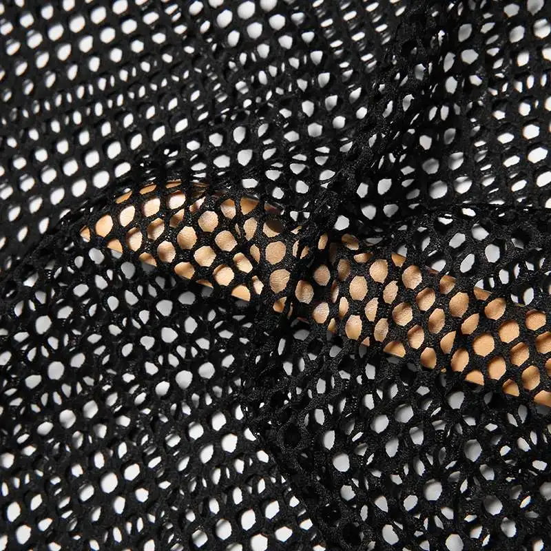 Men's Fishnet Mesh T-Shirts O-Neck Long Sleeve Transparent Tops Muscle Undershirt for Male Sexy Nightclub Gothic Punk Streetwear thumbnail 6