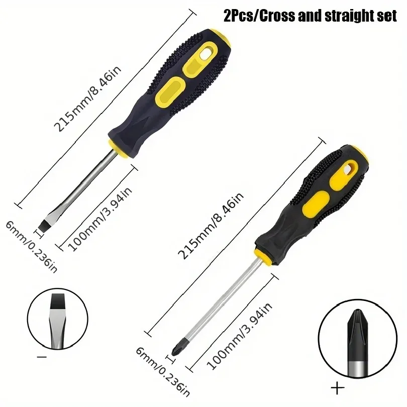 Magnetic Tip Screwdriver Set, Phillips and Flat, Professional Cushion Grip | Hand Tools Set thumbnail 5