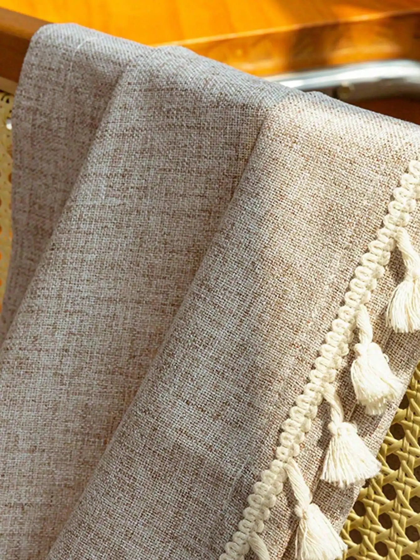 1PC Kaki Japanese Retro Rice Broom Lace Window Curtain Single Piece Home Decor Traditional Design Kitchen Window Treatment thumbnail 4