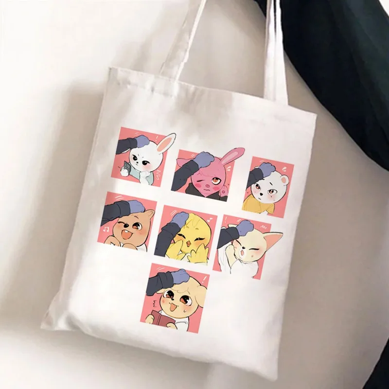 38 Style Stray Kids Skzoo Printed Canvas Tote Single-Shoulder Student Fashion Tote Bag thumbnail 2