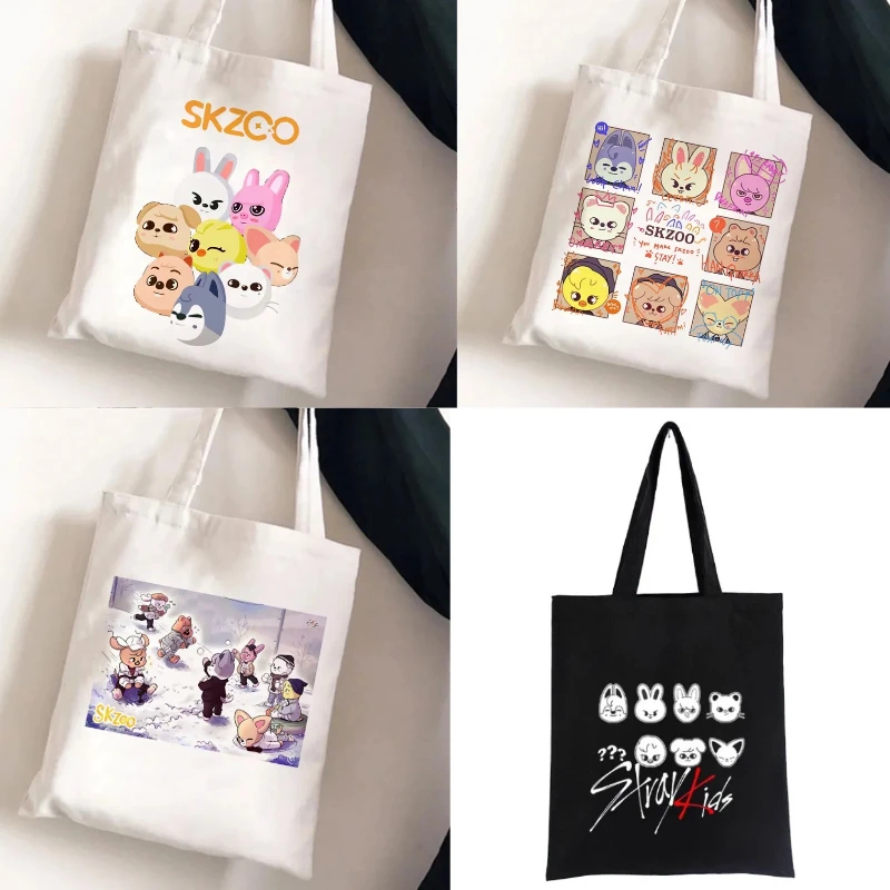 38 Style Stray Kids Skzoo Printed Canvas Tote Single-Shoulder Student Fashion Tote Bag