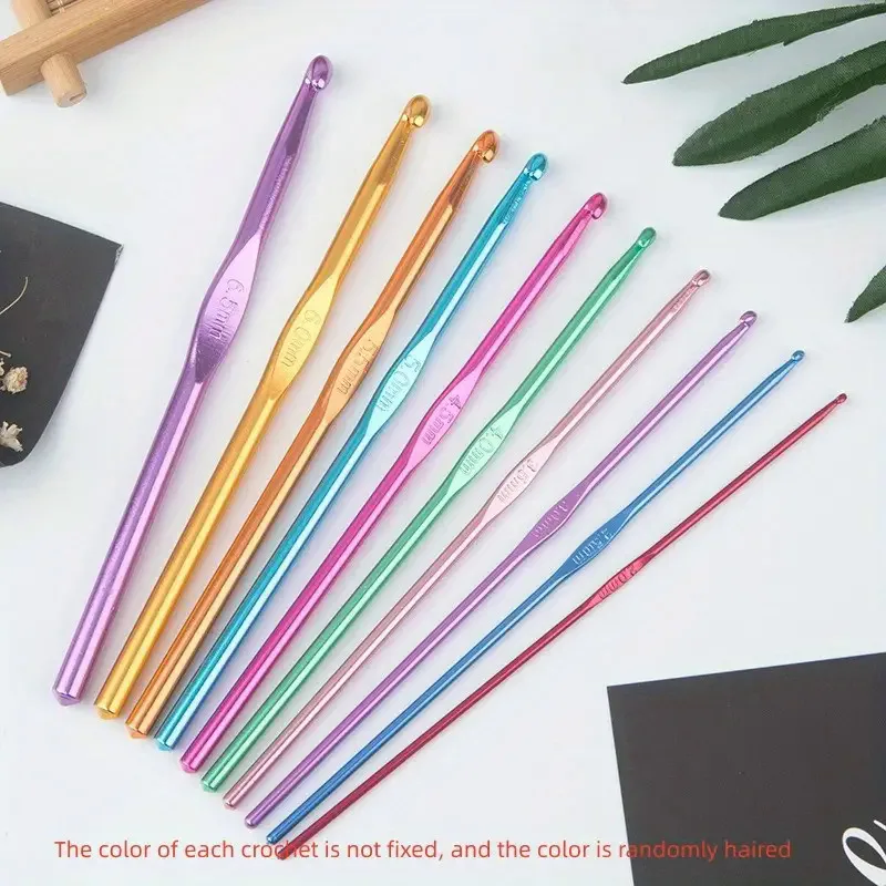 Random Crochet Color Mixed Color Aluminum Crochet Hook Needles for DIY knitting Yarn Kit tools with Case Crochet Kit thumbnail 5