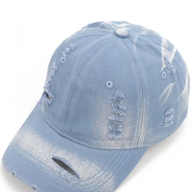 Baseball Cap For Women Men Unisex Dad Hat Broken Hole Washed Cap Summer Breathable Hip Hop Fashion Design Street Dance Snapback thumbnail 3