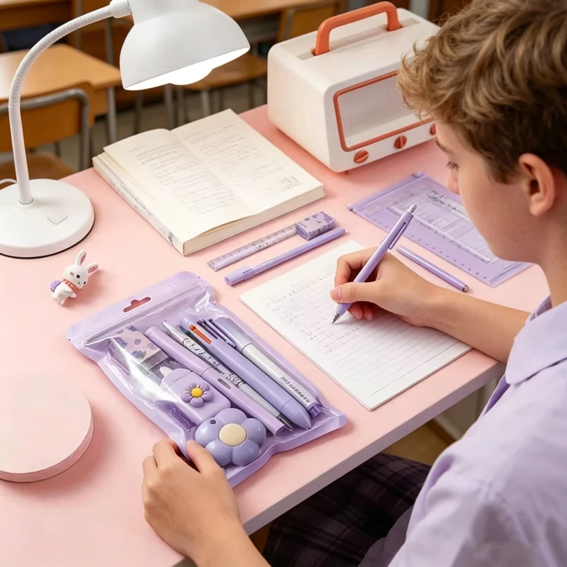 7-in-1 Stationery Set Birthday Present Back to School Gift Pencil Eraser Students Prize School Office Correction Tape Kids hopk thumbnail 6