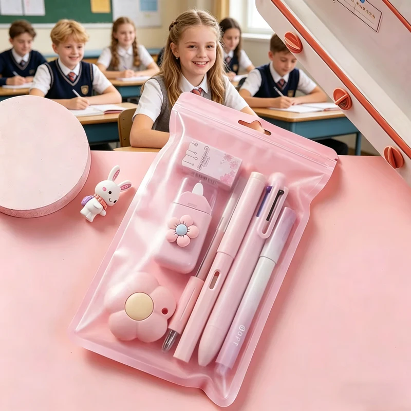 7-in-1 Stationery Set Birthday Present Back to School Gift Pencil Eraser Students Prize School Office Correction Tape Kids hopk thumbnail 2