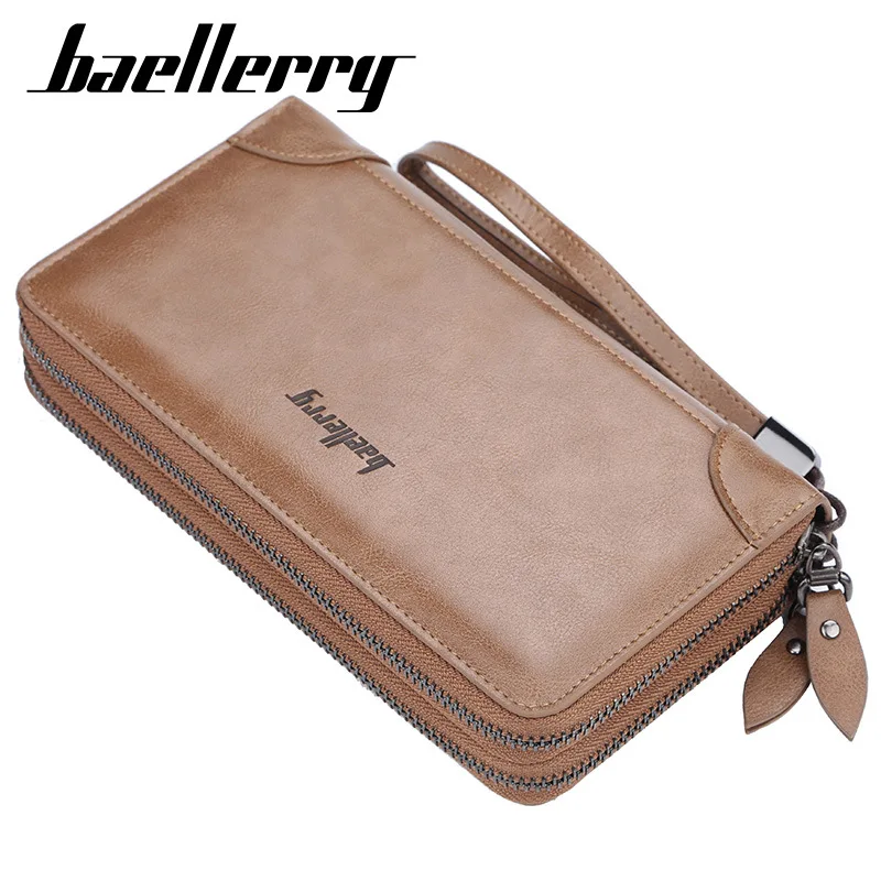 Men's Large Capacity Business Clutch Handbag Multi-functional Wallet with Double Zipper Long Phone Bag And Item Storage thumbnail 3