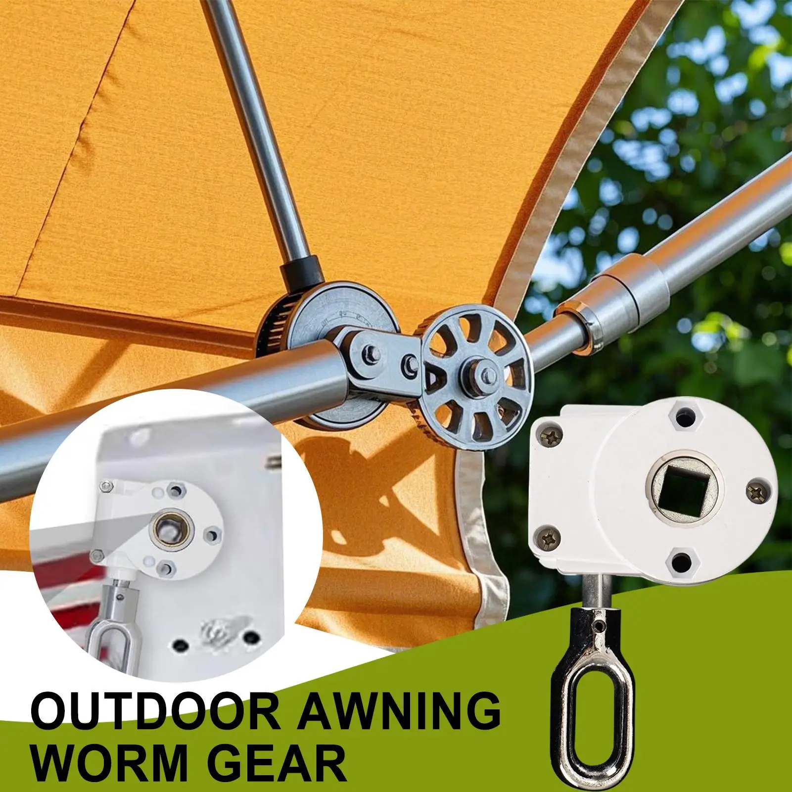 Sunshade Crank Gear Outdoor Awning Worm Gear 360-degree Manual Replacement Accessories Portable Outdoor Blinds Tool For Camping thumbnail 3