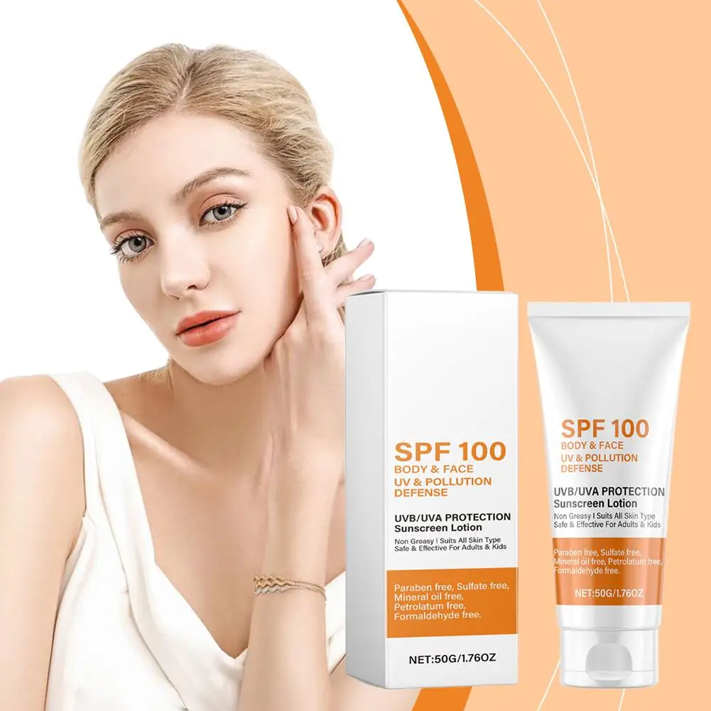 SPF 100+ Sunscreen Face Body Protector Sunblock Cream Centella Repair UV Isolation Anti-Aging Sensitive Skin Care 50g thumbnail 3