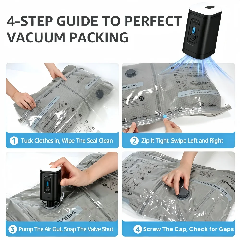 10 PCS Vacuum Storage Bags,Travel Suitcases Essentials,Wardrobe Clothes Compression Bag,for Blankets Bedding Organizer Bags thumbnail 5