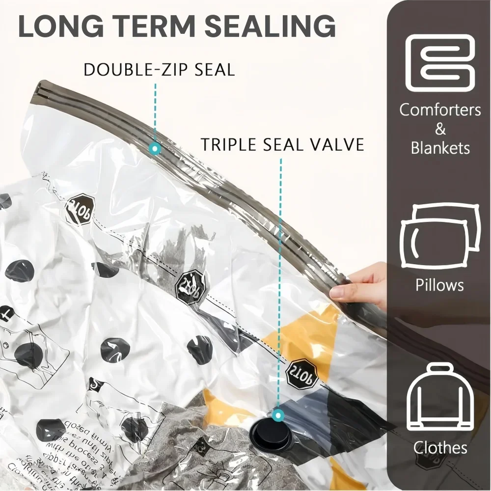 10 PCS Vacuum Storage Bags,Travel Suitcases Essentials,Wardrobe Clothes Compression Bag,for Blankets Bedding Organizer Bags thumbnail 3