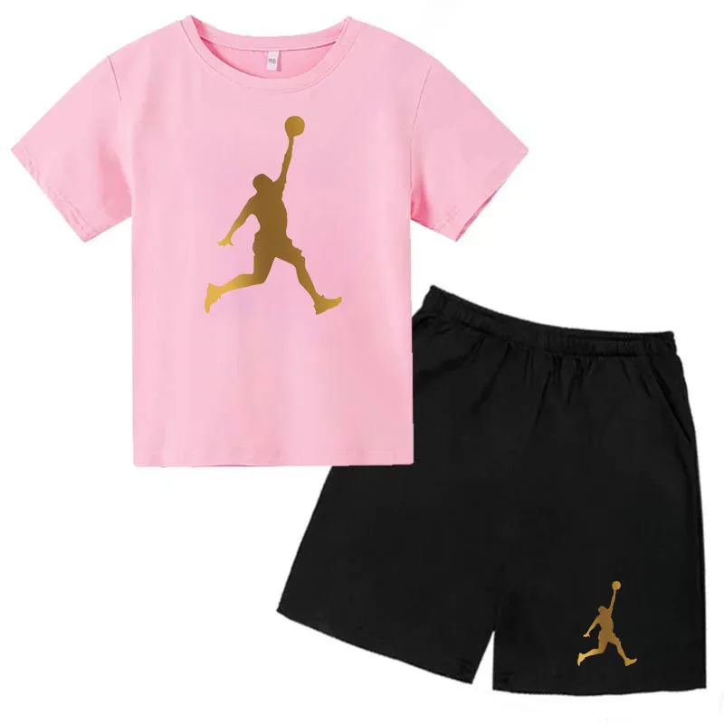 Kids T-shirt Summer 2-14Y Boys/Girls Toddler Top + Shorts 2P Pretty Girls Casual Fashion Charming Sunshine Sports Party Set Gift thumbnail 5