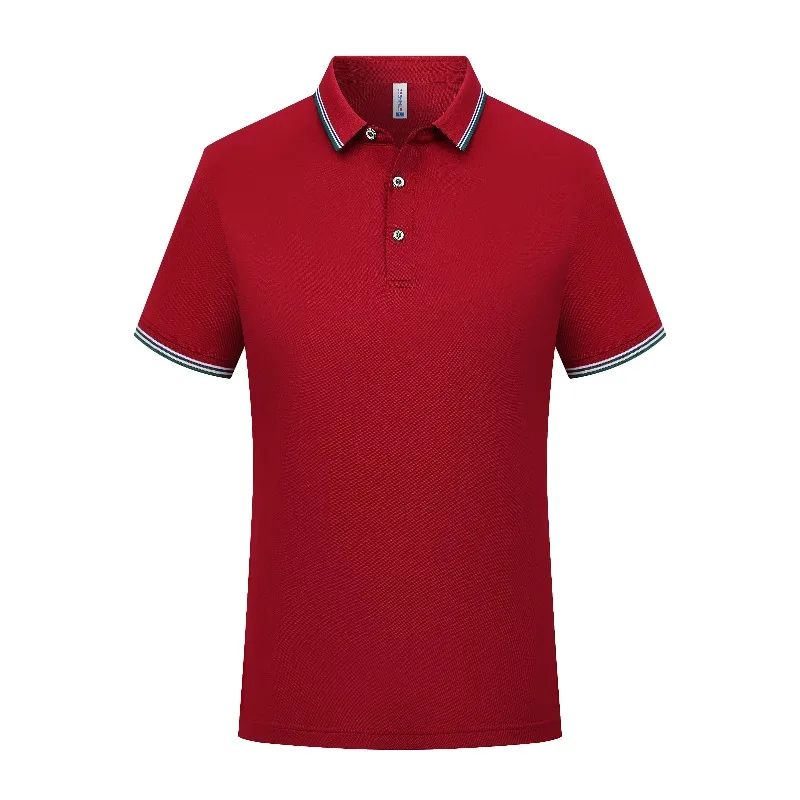 Business Fashion Collar Unisex Multi Color Selection Short Sleeve Polo Solid Color Top Breathable Casual thumbnail 5