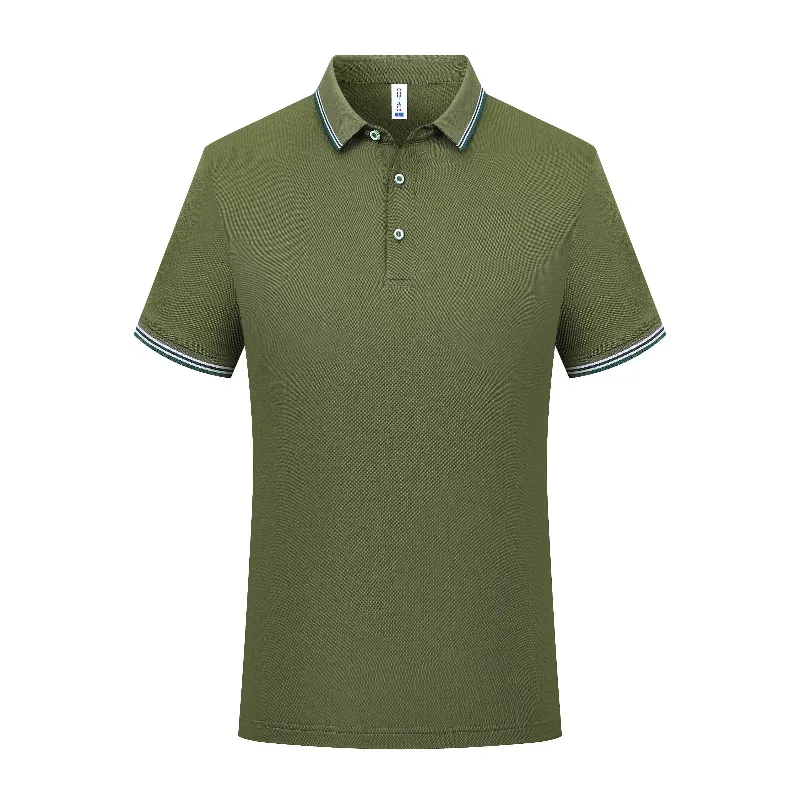 Business Fashion Collar Unisex Multi Color Selection Short Sleeve Polo Solid Color Top Breathable Casual thumbnail 6