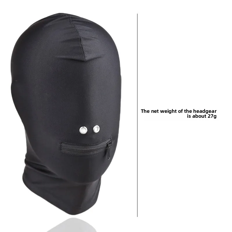 BDSM Spandex Full Head Hood Mask Breathable Open Eyes Mouth Slave Bondage Restraint Role Play Fetish Adult Sex Toy Gear thumbnail 3
