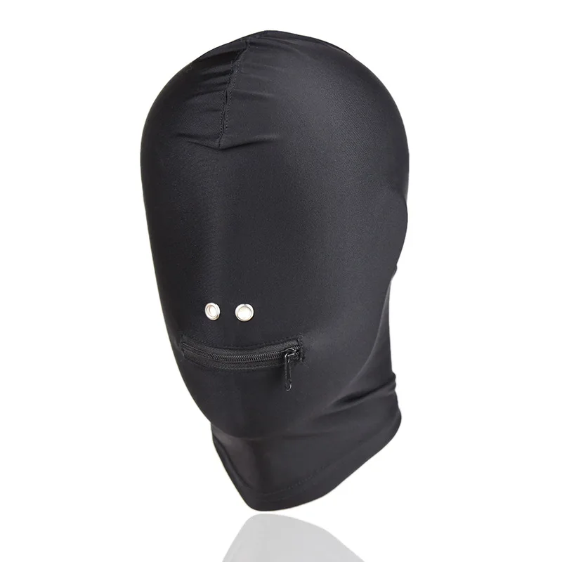 BDSM Spandex Full Head Hood Mask Breathable Open Eyes Mouth Slave Bondage Restraint Role Play Fetish Adult Sex Toy Gear thumbnail 4